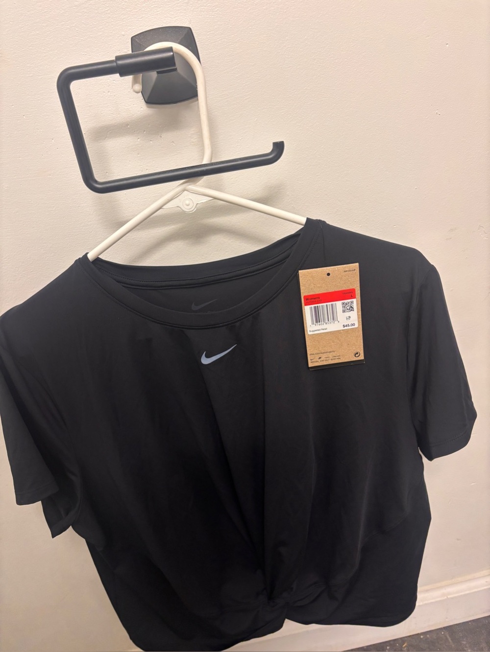 Nike Black Short-Sleeve Training Tee with Swoosh NWT